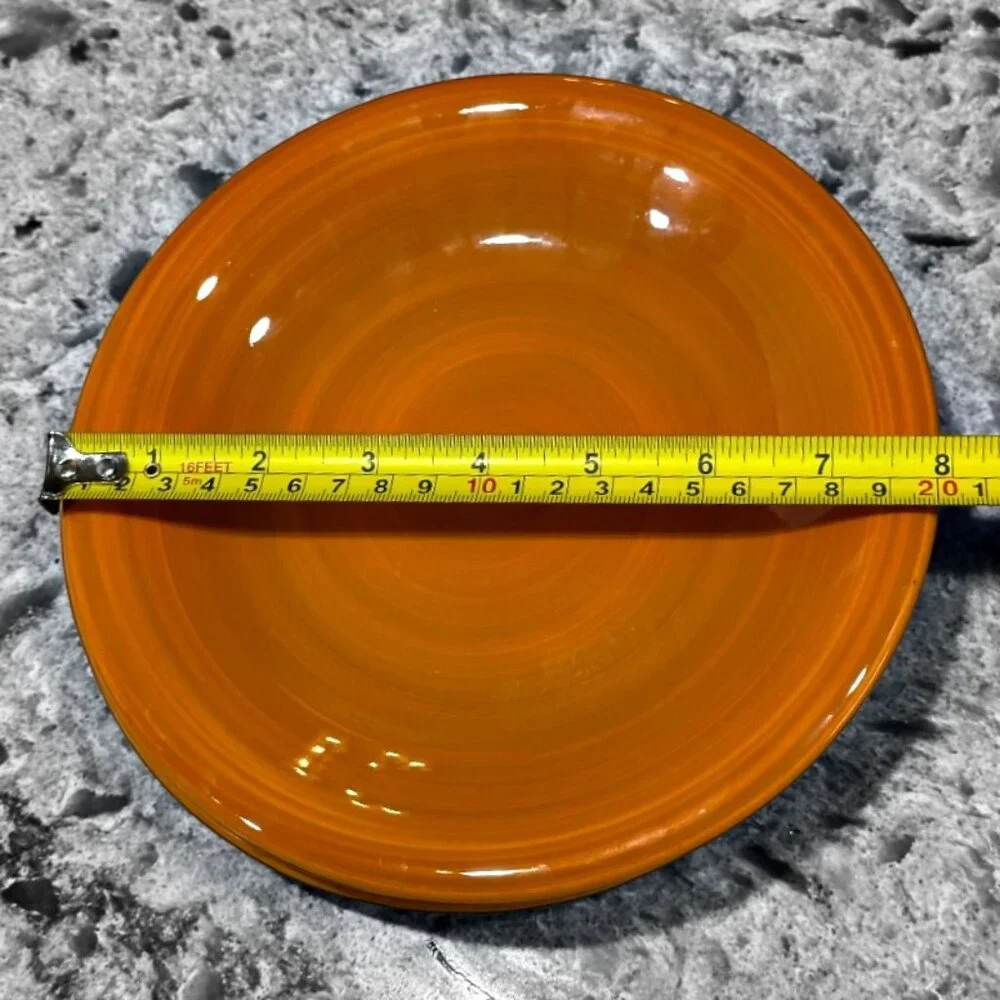Furio Stoneware Orange Swirl Salad Plates Set of 3 Made in Italy 8 Inch Vintage